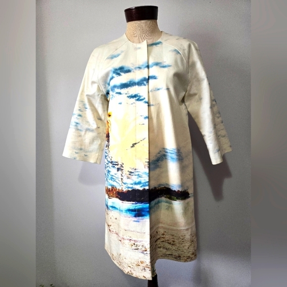 Lord & Taylor Jackets & Blazers - LORD + TAYLOR 424 Fifth Artistic Beach Palm Scene Coat. Size 4